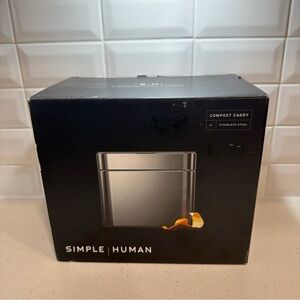 Simplehuman Stainless Steel Compost Caddy - Silver NEW